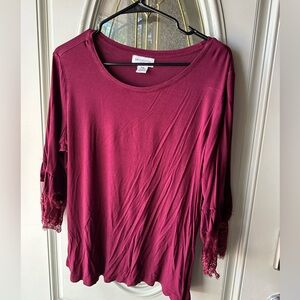 Liz Claiborne, lace accent blouse Size PXL